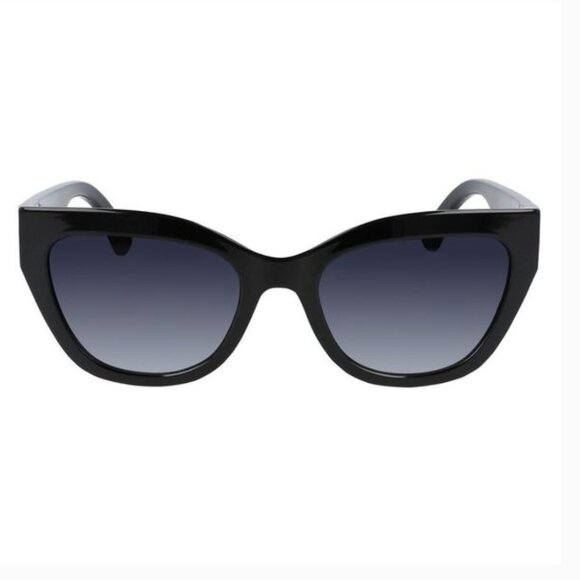 Longchamp Sunglasses Black Semi Cat Eye LO691S 001 55 20 140 Made In ITALY